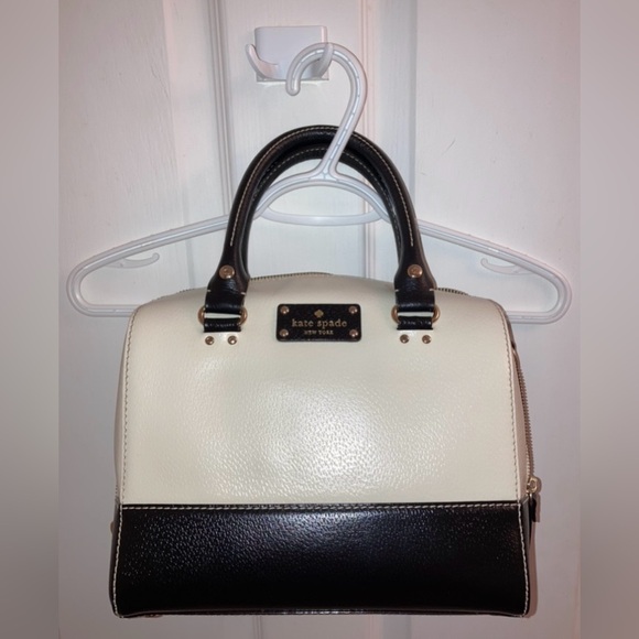 Vintage Kate Spade Leather Bag Black, White, Gold - Picture 2 of 7